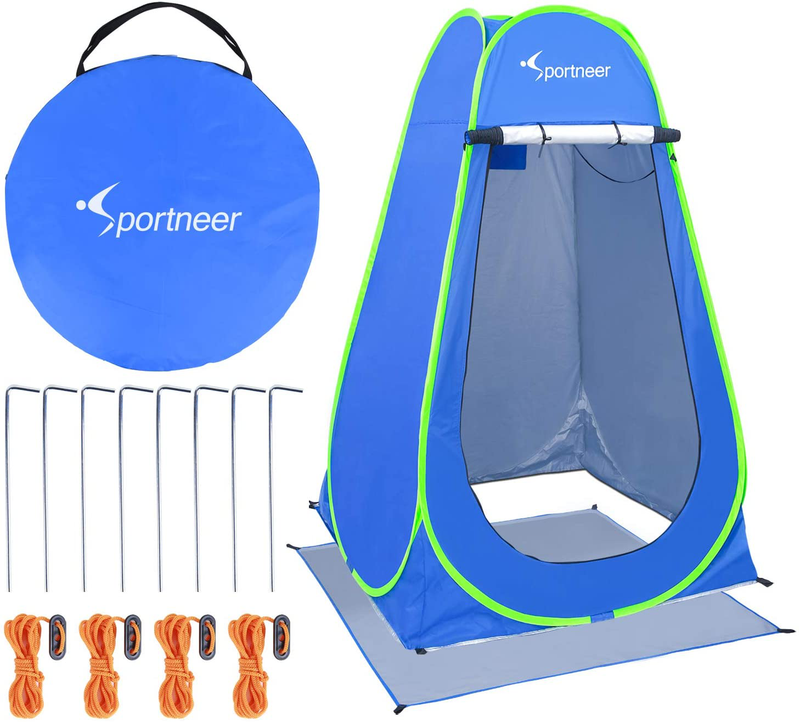 Sportneer Pop up Privacy Changing Tent Camping Shower Tent, Portable Dressing Bathroom Potty Tent for Camping Hiking Toilet Beach Sun Shelter Picnic Fishing with Carrying Bag, UPF50+ 6.25 Ft Tall Sporting Goods > Outdoor Recreation > Camping & Hiking > Portable Toilets & Showers Sportneer Blue  