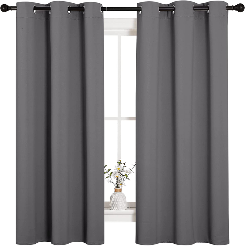 NICETOWN Thermal Insulated Grommet Blackout Curtains for Bedroom (2 Panels, W42 x L63 -Inch,Grey) Home & Garden > Decor > Window Treatments > Curtains & Drapes NICETOWN Grey 42" W x 63" L 