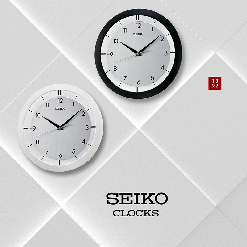 Seiko 11" Brushed Metal Wall Clock Home & Garden > Decor > Clocks > Wall Clocks SEIKO   