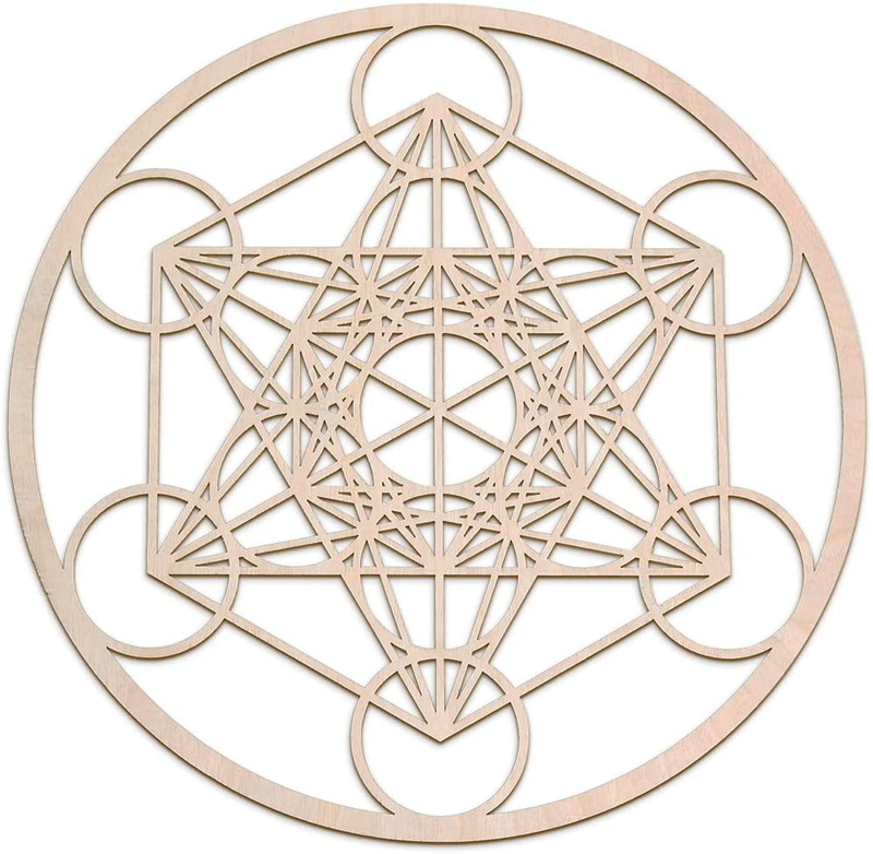 Fourth Level MFG 12" Metatron's Cube, Sacred Geometry Wood Wall Art, Zen Home Decor for Yoga/Meditation, Crystal Grid Board Home & Garden > Decor > Artwork > Sculptures & Statues Fourth Level Manufacturing 12" Metatrons Cube  