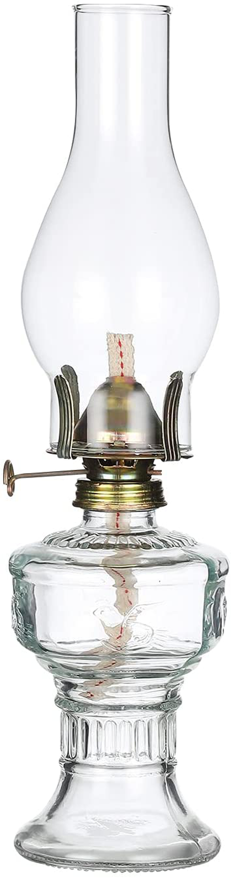 Rustic Oil Lamp Lantern Vintage Glass Kerosene Lamp 12.5''Chamber Oil Lamps for Indoor Use Home Decor Lighting Oil Lantern Home & Garden > Lighting Accessories > Oil Lamp Fuel DNRVK Medium  
