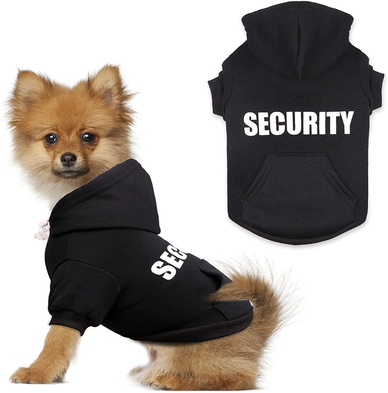 Dog Hoodie Security Dog Sweater Soft Brushed Fleece Dog Clothes Dog Hoodie Sweatshirt with Pocket for Small Medium Large Dogs