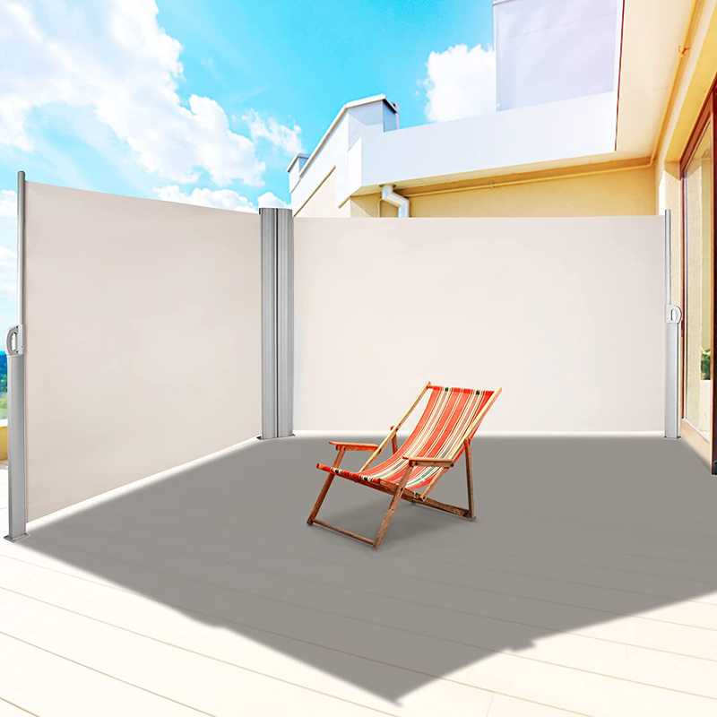LOVESHARE Retractable Screen 71x118'' Awnig Rugged Full Aluminum Rust-Proof, Patio Sunshine Screen, Privacy Divider, Wind Screen, Long Service Life, Suitable for Courtyard, Roof Terraces and Pools Home & Garden > Lawn & Garden > Outdoor Living > Outdoor Umbrella & Sunshade Accessories VEVOR Beige 71''*236'' 