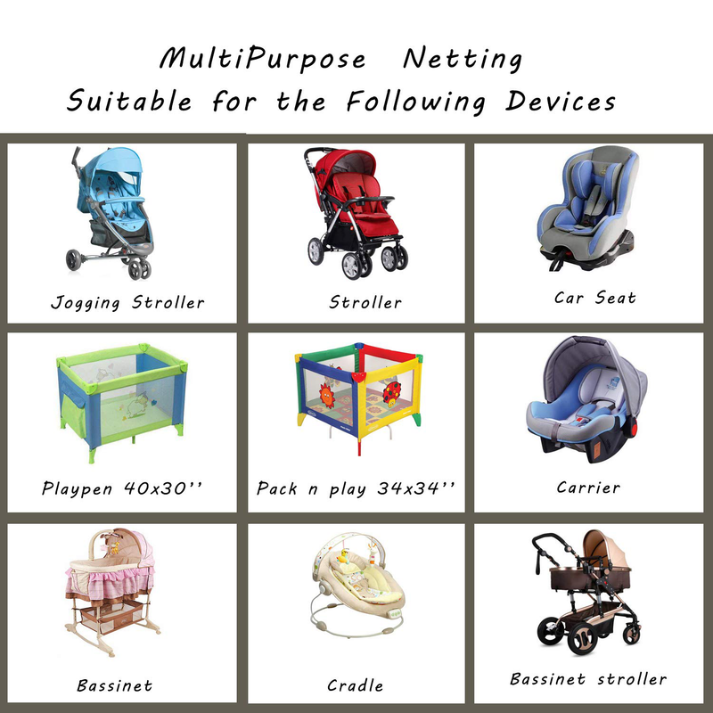 Stroller Netting Mosquito for Baby, Sewn in Pouch Organizer, for Cribs, Toddler Mosquito Net for Stroller with Storage Bag, Infant Car Seat Insect Mesh Net, Easy Installation,Black Sporting Goods > Outdoor Recreation > Camping & Hiking > Mosquito Nets & Insect Screens DODO NICI   