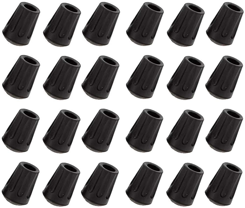 Lainrrew 24 Pack Trekking Pole Tips, Durable Hiking Poles Replacement Rubber Tips Protector Walking Sticks Caps Ends Rubber Feet for Most Standard Hiking Walking Trekking Poles Sporting Goods > Outdoor Recreation > Camping & Hiking > Hiking Poles Lainrrew   