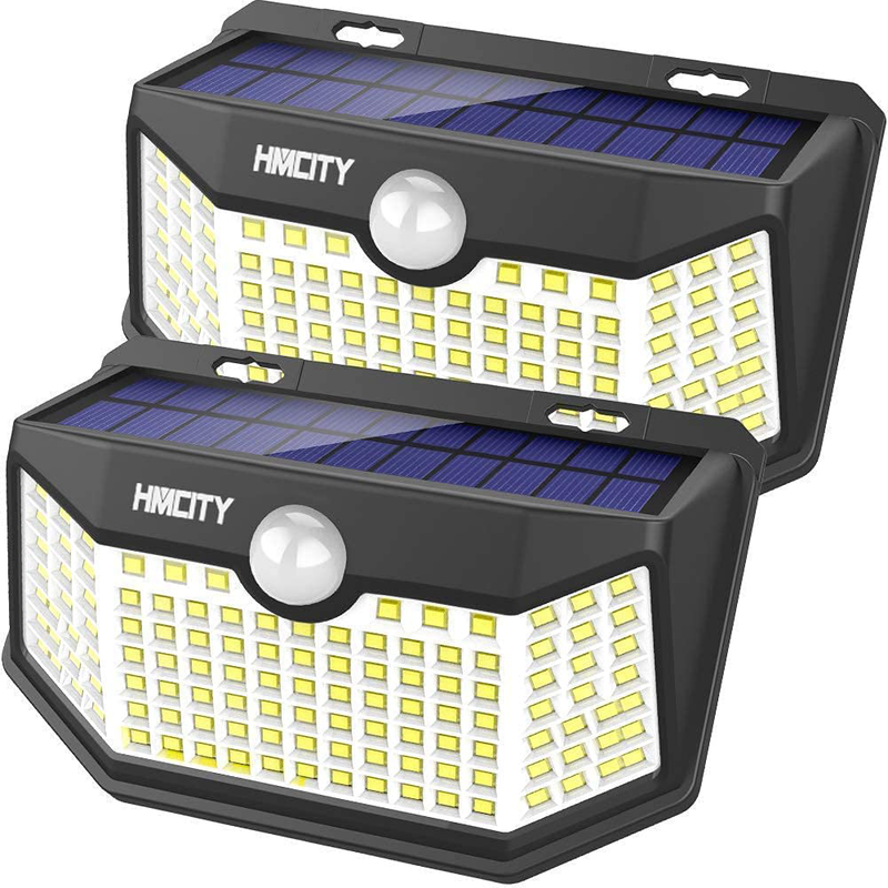 Hmcity Solar Lights Outdoor 120 LED with Lights Reflector and 3 Lighting Modes, Motion Sensor Security Lights，IP65 Waterproof Solar Powered for Garden Patio Yard (2Pack) Home & Garden > Lighting > Lamps ‎Hmcity 2Pack  