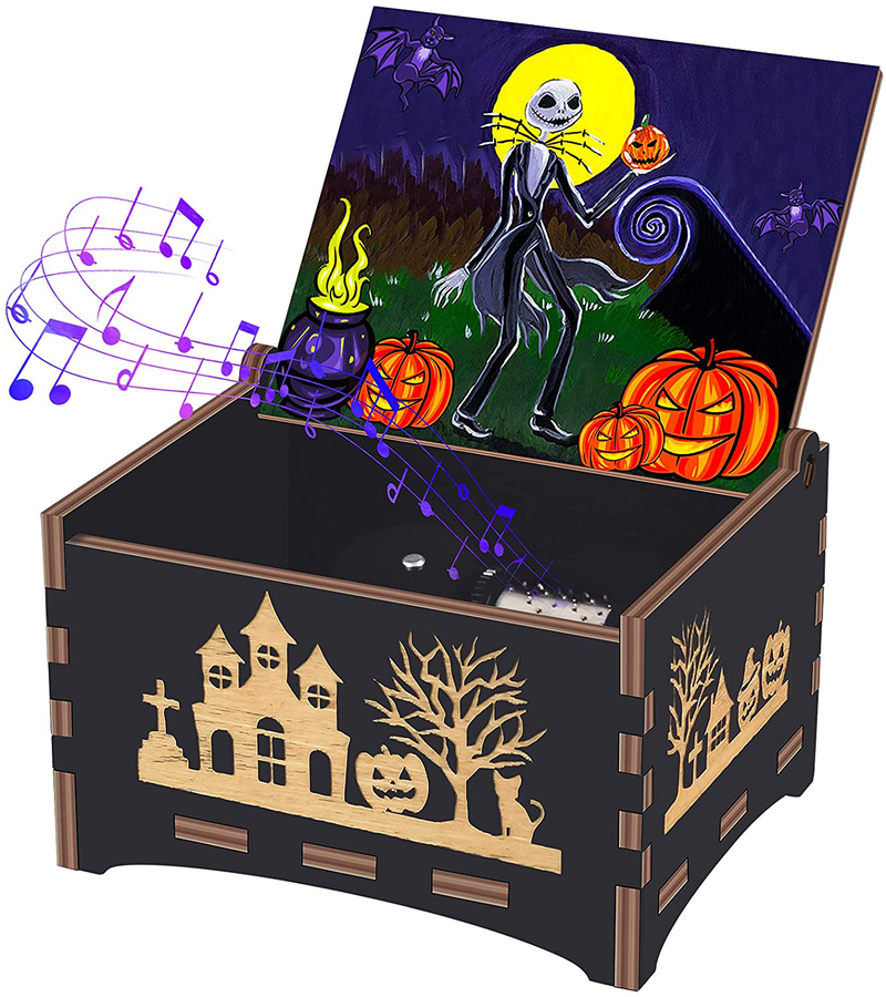 Officygnet Halloween Party Gifts for Women/Kids/Girls/Boys/Toddler/Adults - The Nightmare Before Christmas Classic Music Box - Halloween Wooden Clockwork Vintage Musical Box, Plays This is Halloween Arts & Entertainment > Party & Celebration > Party Supplies Officygnet Halloween music box  