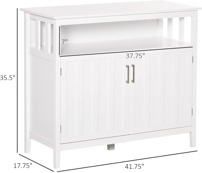 HOMCOM Sideboard Buffet Server Table with 2 Doors, Kitchen Storage Cabinet with Adjustable Shelves for Kitchen, White Home & Garden > Kitchen & Dining > Food Storage Aosom LLC   