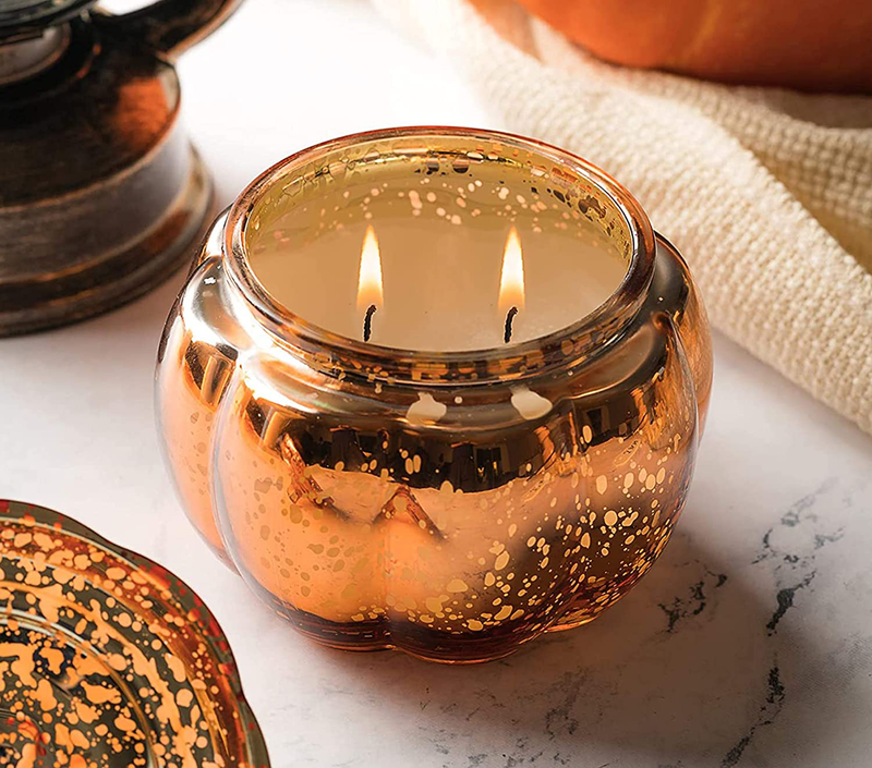 Scented Candles for Home Decoration – Natural Soy Wax Candles - Pumpkin Shaped - Farmhouse Pumpkin Tweed Fragrance | 30 Hour Burn Time | Aromatherapy Candles or Christmas Candle Gift Home & Garden > Decor > Home Fragrances > Candles Home Lights   