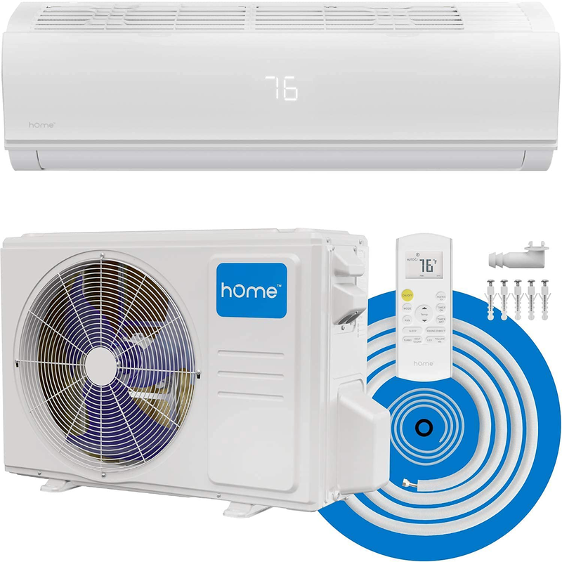 hOmeLabs Split Type Inverter Air Conditioner with Heat Function — 18,000 BTU 230V — Low Noise, Multimode Air Conditioning with a Washable Filter, Stealth LED Display, and Backlit Remote Control Home & Garden > Household Appliances > Climate Control Appliances > Air Conditioners hOmeLabs 18K BTU 230V  