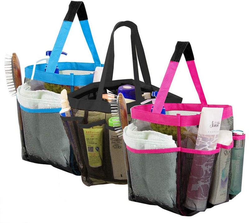Ggone 3 Pack Mesh Shower Caddy,Portable Quick Dry Hanging Tote Storage Bag Bath Organizers with 9 Large Pockets for Shampoo, Soap and Other Bathroom Accessories - Black, Blue, Pink Sporting Goods > Outdoor Recreation > Camping & Hiking > Portable Toilets & ShowersSporting Goods > Outdoor Recreation > Camping & Hiking > Portable Toilets & Showers GGone   