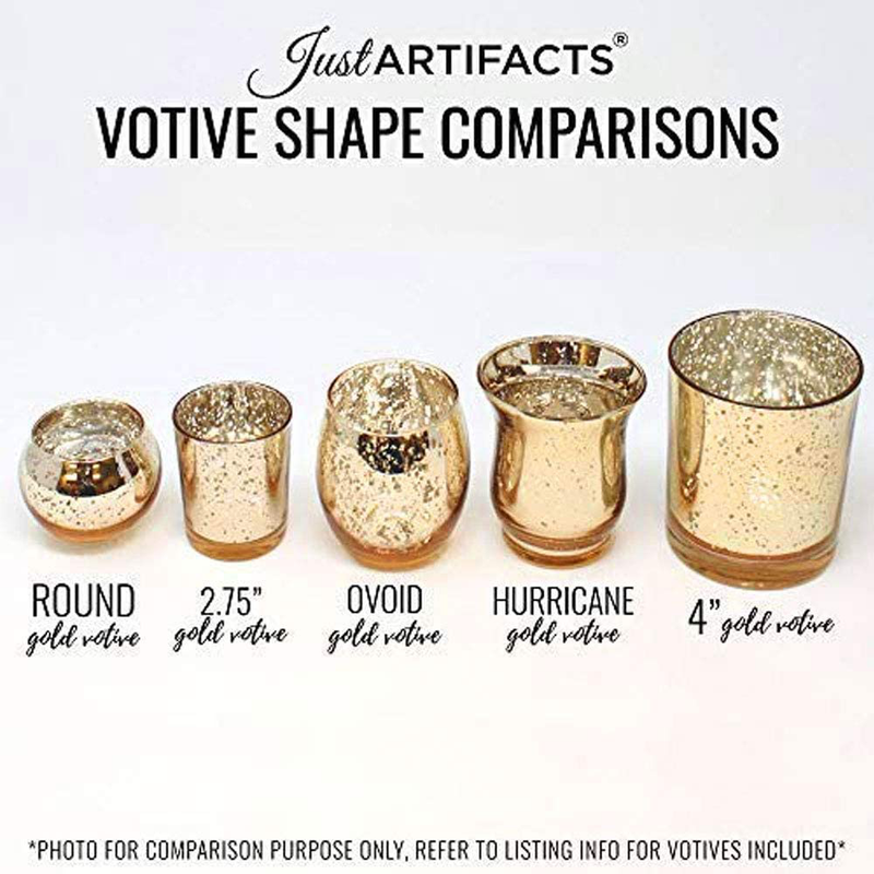 Just Artifacts 2.75-Inch Speckled Mercury Glass Votive Candle Holders (25pcs, Gold) Home & Garden > Decor > Home Fragrance Accessories > Candle Holders Just Artifacts   