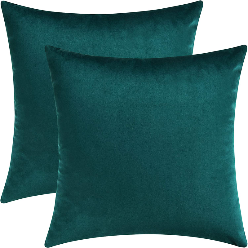 Mixhug Decorative Throw Pillow Covers, Velvet Cushion Covers, Solid Throw Pillow Cases for Couch and Bed Pillows, Burnt Orange, 20 x 20 Inches, Set of 2 Home & Garden > Decor > Chair & Sofa Cushions Mixhug Teal 20 x 20 Inches, 2 Pieces 