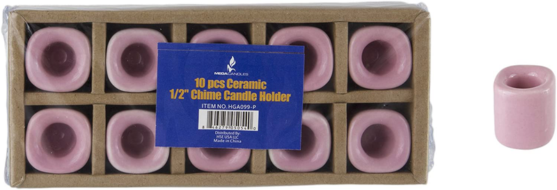 Mega Candles 10 pcs Assorted Colors Ceramic Chime Ritual Spell Candle Holders, Great for Casting Chimes, Rituals, Spells, Vigil, Witchcraft, Wiccan Supplies & More Home & Garden > Decor > Home Fragrance Accessories > Candle Holders Mega Candles Pink  