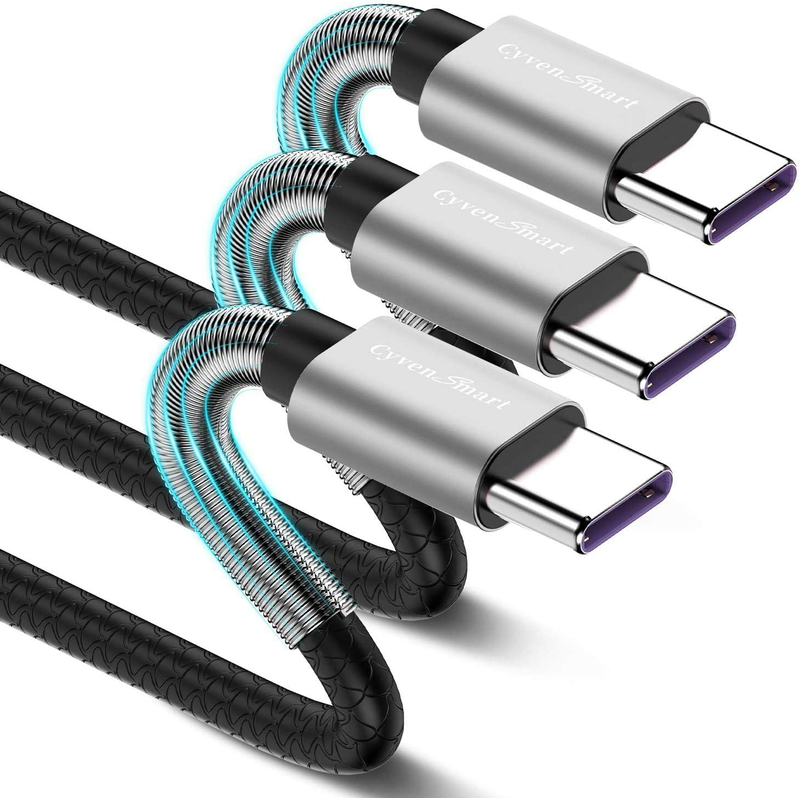 CyvenSmart [3 Pack 6ft] Compatible with Samsung Galaxy S10 S9 S8 Plus Cord Charger(3A Fast Charging), TPE USB C Cable,USB A to Type C Replacement for Samsung A10/A20/A51/Note 9/8,LG V50 V40 G8 G7 Electronics > Electronics Accessories > Power > Power Adapters & Chargers CyvenSmart SILVER 10Foot 