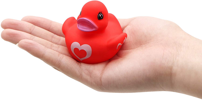 JOYIN 28 Pack Valentine’S Day Gift Cards with Gift Mini Rubber Duck Bath Toys for Classroom Exchange Prizes, Valentine Party Favors Toys Home & Garden > Decor > Seasonal & Holiday Decorations 3 years and up   