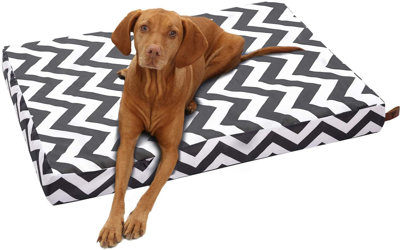 Tempcore Large Dog Bed (M/L/XL) for Small, Medium, Large Dogs up to 50/80/110Lbs -Waterproof Dog Bed with Removable Washable Cover - Orthopedic Egg Crate Foam Water Resistant Pet Mat  Tempcore Grey-Polyline L 36X27 