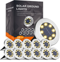 INCX Solar Ground Lights, 12 Packs 8 LED Solar Garden Lamp Waterproof In-Ground Outdoor Landscape Lighting for Patio Pathway Lawn Yard Deck Driveway Walkway White Home & Garden > Lighting > Lamps INCX Warm  
