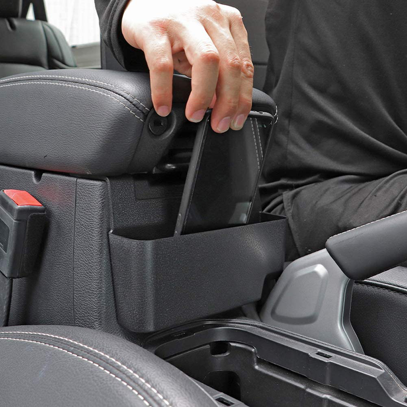 QHCP Car Rear Armrest Storage Box Organizer Barrel Case Stowing Tidying Fit for Jeep Wrangler JL 2018 2019 Interior Accessories