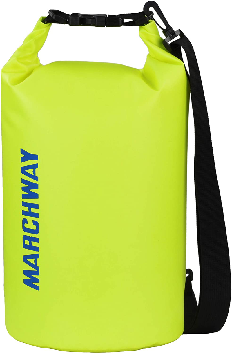 MARCHWAY Floating Waterproof Dry Bag 5L/10L/20L/30L/40L, Roll Top Sack Keeps Gear Dry for Kayaking, Rafting, Boating, Swimming, Camping, Hiking, Beach, Fishing  MARCHWAY Bright Yellow 10L 