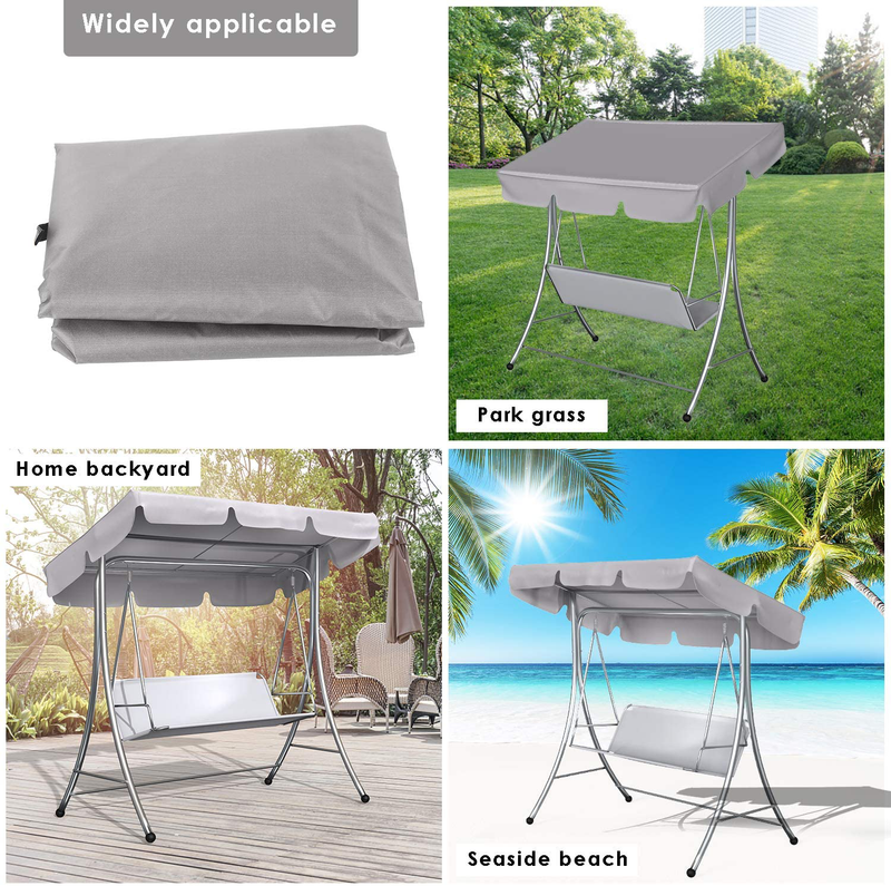 SOONHUA Patio Swing Cushion Cover, Waterproof Swing Canopy Seat Top Protection Cover + Swing Seat Cover for 3-seat Swing Home & Garden > Lawn & Garden > Outdoor Living > Porch Swings SOONHUA   