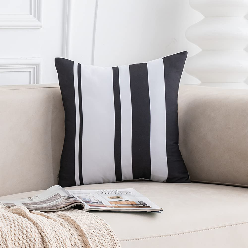 Throw Pillow Covers 18 X 18 Inches Set of 4 for Couch Sofa,Modern Boho Decorative Pillow Covers，Geometric Strip Arrow Cushion Covers,Black and White Home & Garden > Decor > Chair & Sofa Cushions HOMETHOD   