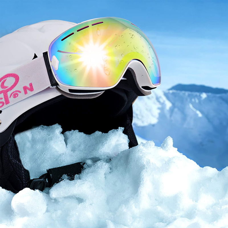 Snowboard Ski Goggles Men Women Youth, Anti Fog OTG Winter Snow Goggles Spherical Detachable Lens  EXP VISION   