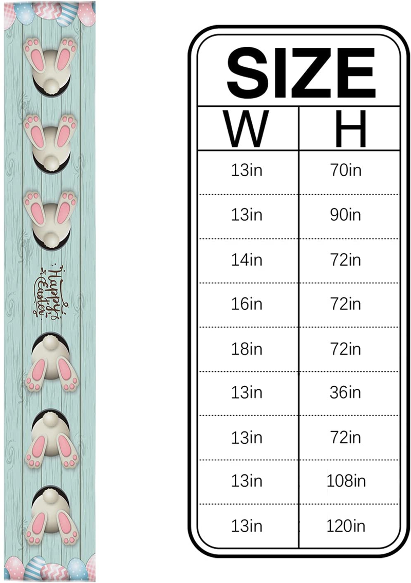 Prime Leader Easter Table Runner, 13 X 90 Inch Happy Easter Funny Rabbit Pink and Blue Eggs Table Runner for Holiday Family Dinner, Farmhouse, Indoor or Outdoor Parties(Cotton-Polyester Blend) Home & Garden > Decor > Seasonal & Holiday Decorations Prime Leader   