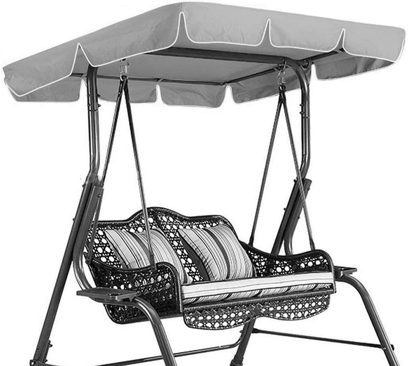 Swing Canopy Cover Set, Waterproof Swing Seat Top Cover Oxford Cloth Outdoor Rainproof Durable Anti Dust Protector, 74.80 x 51.97 x 5.91 inch(Grey)