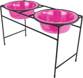 Platinum Pets Modern Double Diner Feeder with Stainless Steel Dog Bowl, Large Animals & Pet Supplies > Pet Supplies > Cat Supplies Platinum Pets Bubble Gum Pink Large (Pack of 1) 