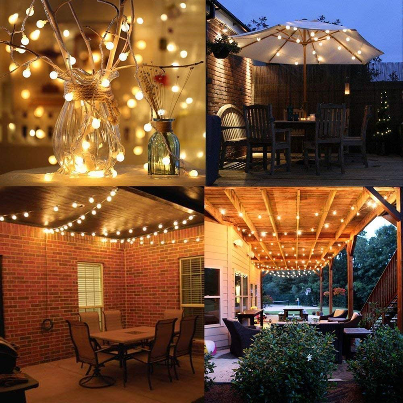 Globe String Lights 49ft 100 Led with Remote Timer,Indoor String Lights for Bedroom Wall Patio Party Home Wedding, Extendable Outdoor Garden Yard Decorative. Home & Garden > Lighting > Light Ropes & Strings Y YUEGANG   