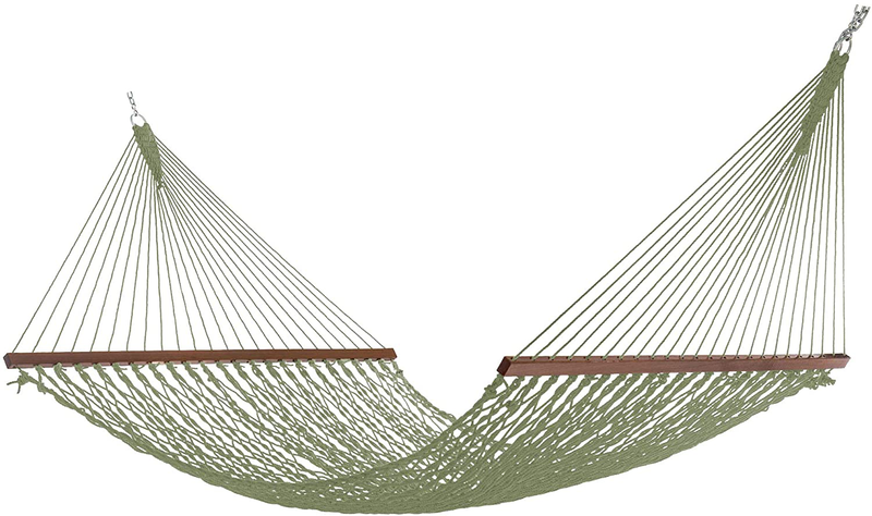Hatteras Hammocks Deluxe Duracord Rope Hammock with Free Extension Chains & Tree Hooks, Handcrafted in The USA, Accommodates 2 People, 450 LB Weight Capacity, 13 ft. x 60 in. Home & Garden > Lawn & Garden > Outdoor Living > Hammocks Hatteras Hammocks Meadow  