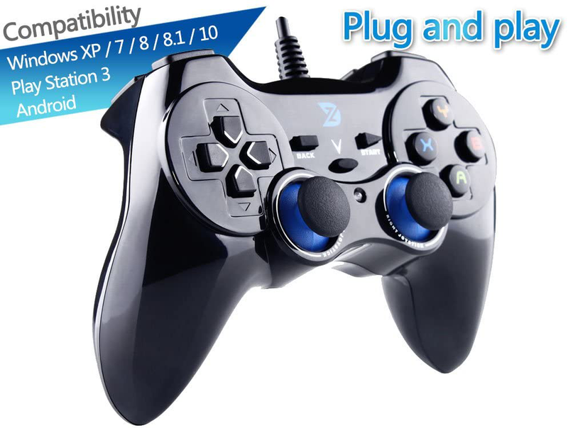 ZD-V+ USB Wired Gaming Controller Gamepad for PC/Laptop Computer(Windows XP/7/8/10) & PS3 & Android & Steam - [Black] Electronics > Electronics Accessories > Computer Components > Input Devices > Game Controllers > Gaming Pads ZD   