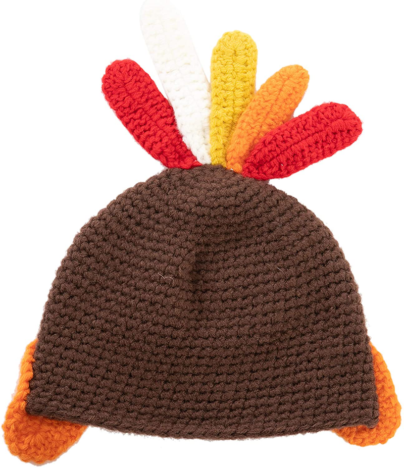 Thanksgiving Christmas Turkey Beanie Hat Cap Cute Cartoon Animal Beanie with Ear Flap Photograph Props for Baby Toddlers Brown, Dress Up Party, Role Play, Hat Photo Prop and Carnival Cosplay