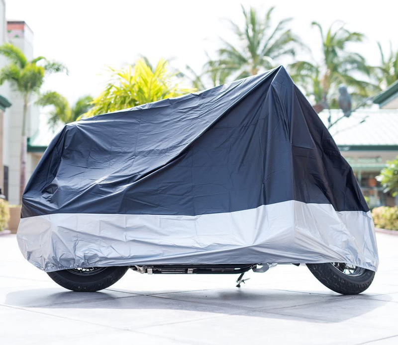 XYZCTEM All Season Black Waterproof Sun Motorcycle Cover,Fits up to 108" Motors (XX Large & Lockholes) Vehicles & Parts > Vehicle Parts & Accessories > Vehicle Maintenance, Care & Decor > Vehicle Covers > Vehicle Storage Covers > Motorcycle Storage Covers XYZCTEM   
