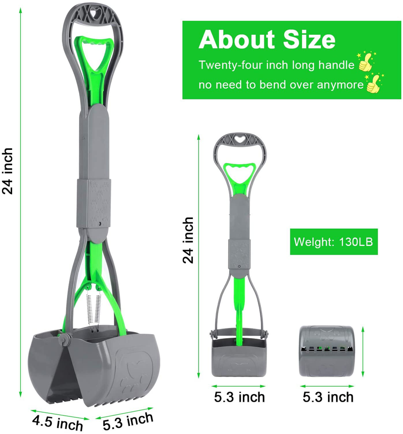 Sunkoon Non-Breakable Pooper Scooper for Dogs, Foldable Portable Dog Pooper Scooper with Long Handle & High Strength Durable Spring, Easy to Use, Pick Up for Grass and Gravel Animals & Pet Supplies > Pet Supplies > Dog Supplies Sunkoon   