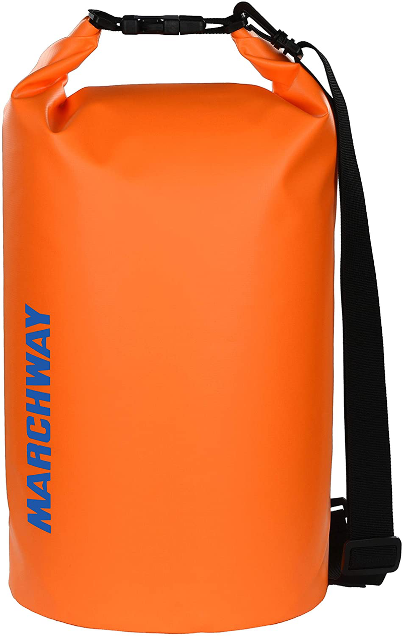 MARCHWAY Floating Waterproof Dry Bag 5L/10L/20L/30L/40L, Roll Top Sack Keeps Gear Dry for Kayaking, Rafting, Boating, Swimming, Camping, Hiking, Beach, Fishing  MARCHWAY Deep Orange 20L 