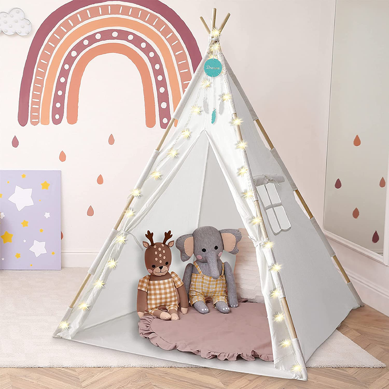 Teepee Tent for Kids - a Fairytale Tipi Tent Kids Love. LED Star Lights, Dream Catcher, Carry Bag - Strong Indoor Tee Pee Tent - Kids Play Tent for Boys & Girls - Sturdy Children Tent Sporting Goods > Outdoor Recreation > Camping & Hiking > Tent Accessories Orian   