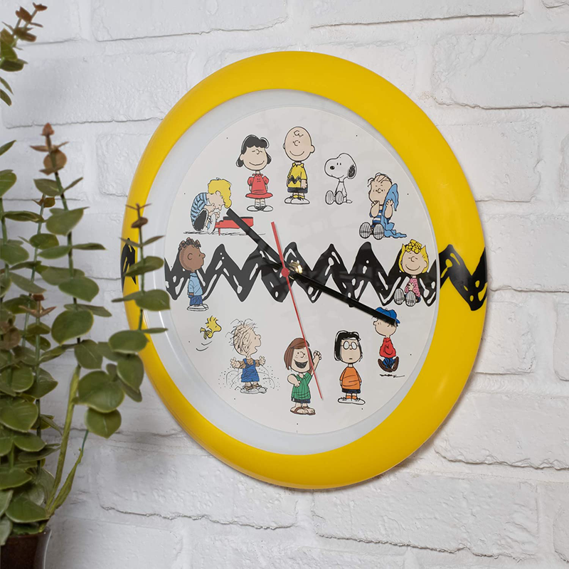 Mark Feldstein Peanuts Characters Zig Zag Yellow and Black Wall Clock, 13 Inch Home & Garden > Decor > Clocks > Wall Clocks Mark Feldstein & Associates   