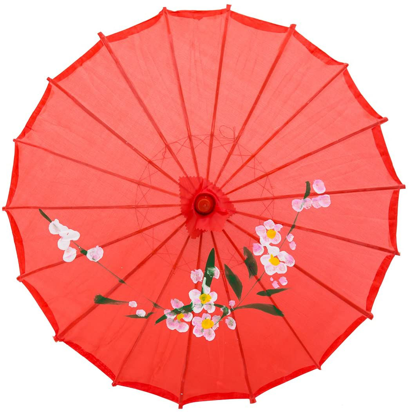 THY COLLECTIBLES 22" Kid's Size Japanese Chinese Umbrella Parasol for Wedding Parties, Photography, Costumes, Cosplay, Decoration and Other Events (Green) Home & Garden > Lawn & Garden > Outdoor Living > Outdoor Umbrella & Sunshade Accessories THY COLLECTIBLES Red  