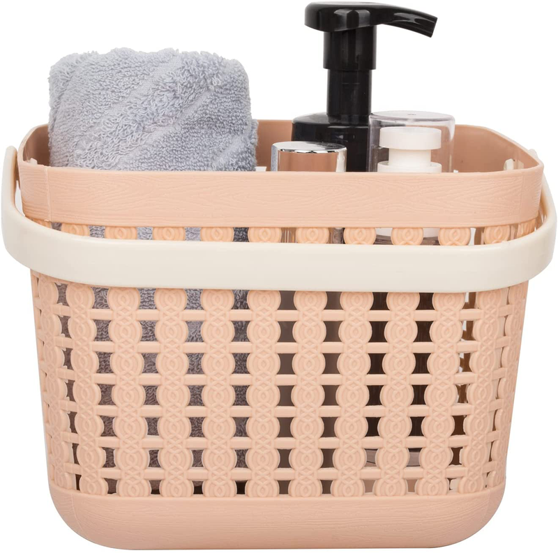 Portable Shower Caddy Basket Tote, Plastic Storage Basket with Handles Organizer Bins for Kitchen Bathroom College Dorm (Pink) Sporting Goods > Outdoor Recreation > Camping & Hiking > Portable Toilets & Showers UUJOLY Pink 1 Pack 