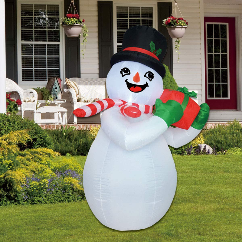 GOOSH 6 FT Height Christmas Inflatables Outdoor Snowman with Gift Box, Blow Up Yard Decoration Clearance with LED Lights Built-in for Holiday/Christmas/Party/Yard/Garden Home & Garden > Decor > Seasonal & Holiday Decorations& Garden > Decor > Seasonal & Holiday Decorations GOOSH   