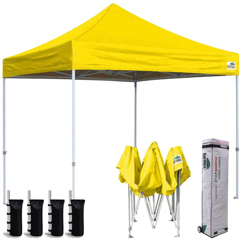 Eurmax 8x8 Feet Ez Pop up Canopy, Outdoor Canopies Instant Party Tent, Sport Gazebo with Roller Bag,Bonus 4 Canopy Sand Bags (White) Home & Garden > Lawn & Garden > Outdoor Living > Outdoor Structures > Canopies & Gazebos Eurmax yellow 8x8 