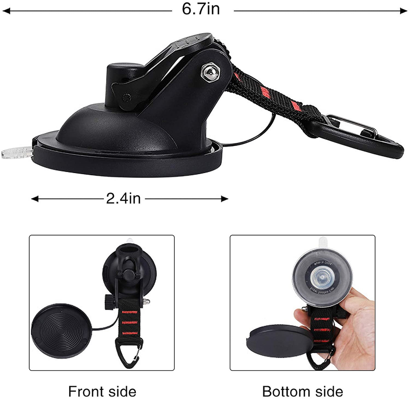 CONBOLA Heavy Duty Suction Cups 4 Pieces with Hooks Upgraded Car Camping Tie down Suction Cup Camping Tarp Accessory with Securing Hook Strong Power for Awning Boat Camping Trap.(4 Pcs) Sporting Goods > Outdoor Recreation > Camping & Hiking > Tent Accessories CONBOLA   