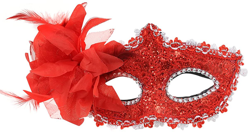Masquerade Party mask Venetian of Realistic Silicone Masquerade Half face Mask Apparel & Accessories > Costumes & Accessories > Masks Anomasu Red  