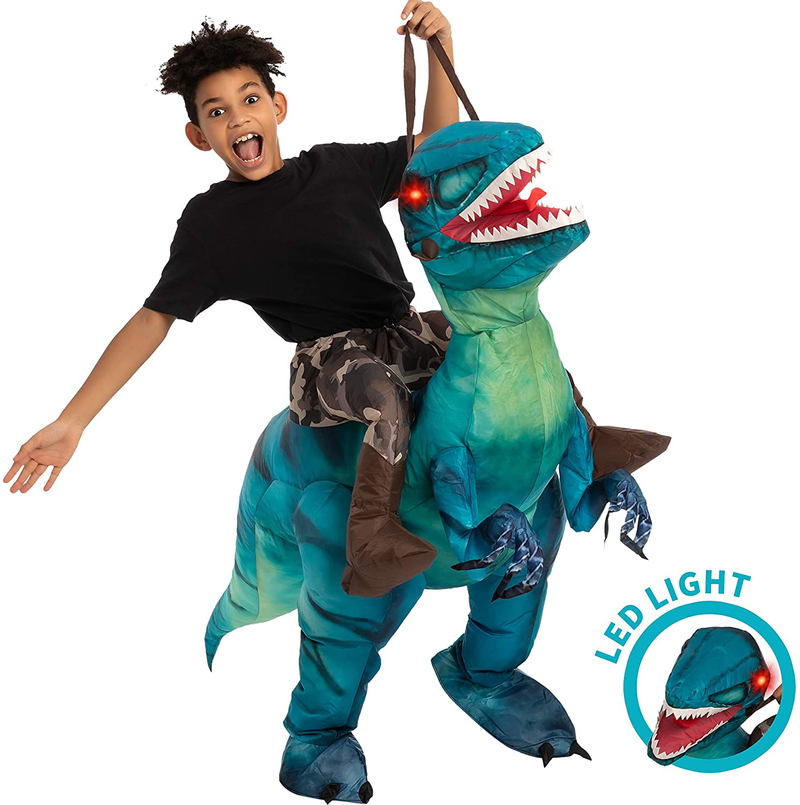 Spooktacular Creations Inflatable Halloween Costume Ride A Raptor Inflatable Costume with LED Light Eyes - Child Unisex Apparel & Accessories > Costumes & Accessories > Costumes Spooktacular Creations   