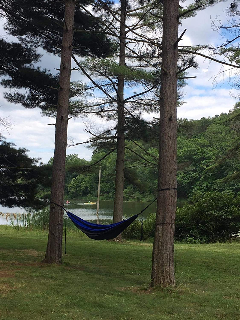 MalloMe Camping Hammock with Ropes - Double & Single Tree Hamock Outdoor Indoor 2 Person Tree Beach Accessories _ Backpacking Travel Equipment Kids Max 1000 lbs Capacity - Two Carabiners Free Home & Garden > Lawn & Garden > Outdoor Living > Hammocks MalloMe   