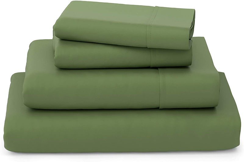Cosy House Collection Luxury Bamboo Bed Sheet Set - Hypoallergenic Bedding Blend from Natural Bamboo Fiber - Resists Wrinkles - 4 Piece - 1 Fitted Sheet, 1 Flat, 2 Pillowcases - King, White Home & Garden > Linens & Bedding > Bedding Cosy House Collection Sage Green King 