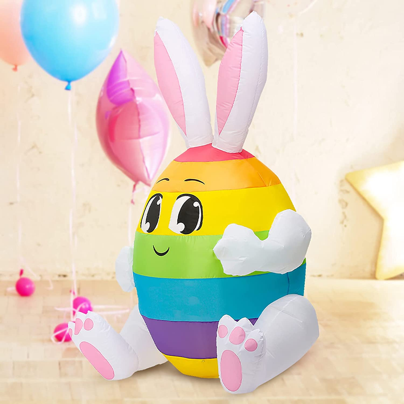 Rayuwen Easter Inflatables Outdoor Decorations Rabbit Toy Model Holiday Festival Home Party Family LED Luminous Prop for Yard Garden Home & Garden > Decor > Seasonal & Holiday Decorations Rayuwen   