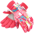 Ski Gloves,RunRRIn Winter Warmest Waterproof and Breathable Snow Gloves for Mens,Womens,ladies and Kids Skiing,Snowboarding  RunRRIn Kids-Pink-White M(Fits kids 8-10 years old) 